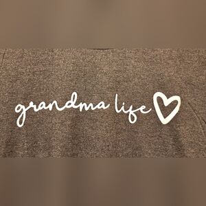 GRANDMA LIFE 🤍 Graphic Tee, Grey Small